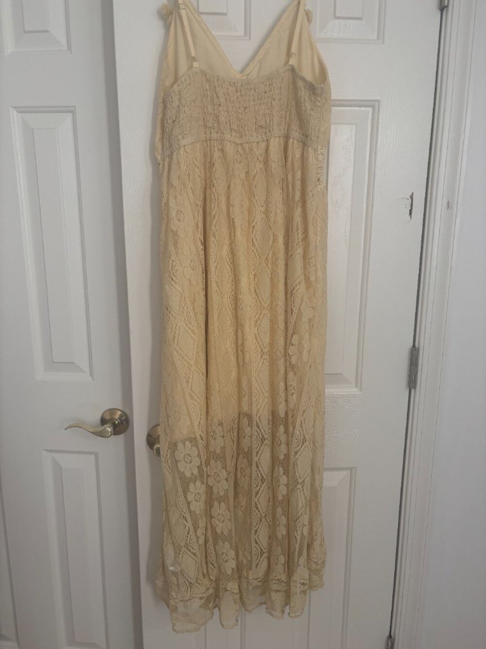 Cupshe Maxi Sundress - Yellow Lace with Boho Crochet Tassel - Picture 2 of 5
